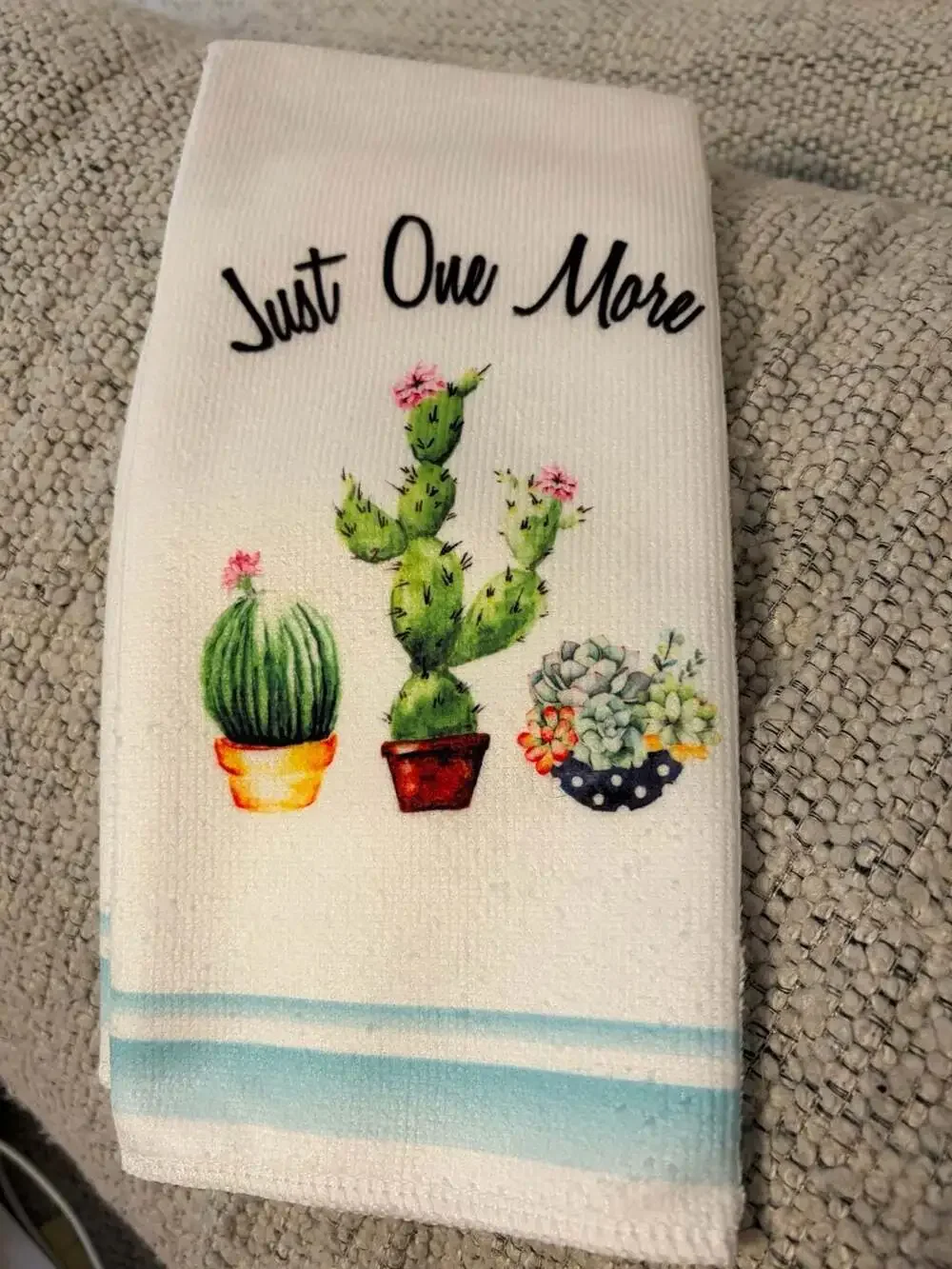 Cactus Kitchen Towel Set of 2 Just One More Funny Plant Microfiber towels